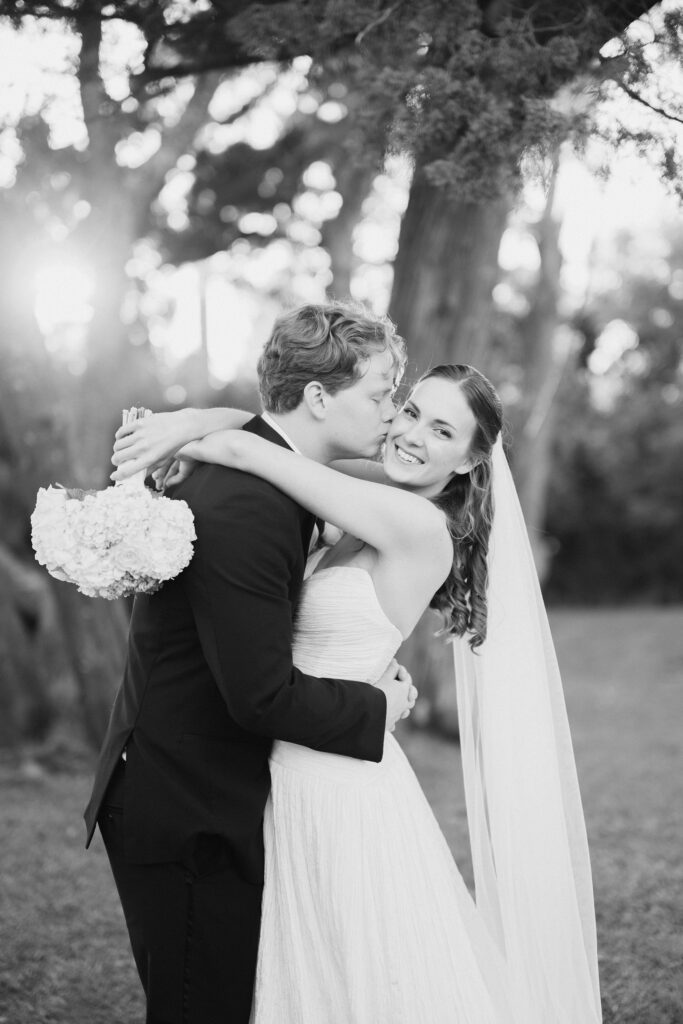 romantic golden hour bride and groom wedding photos at the berkley manor