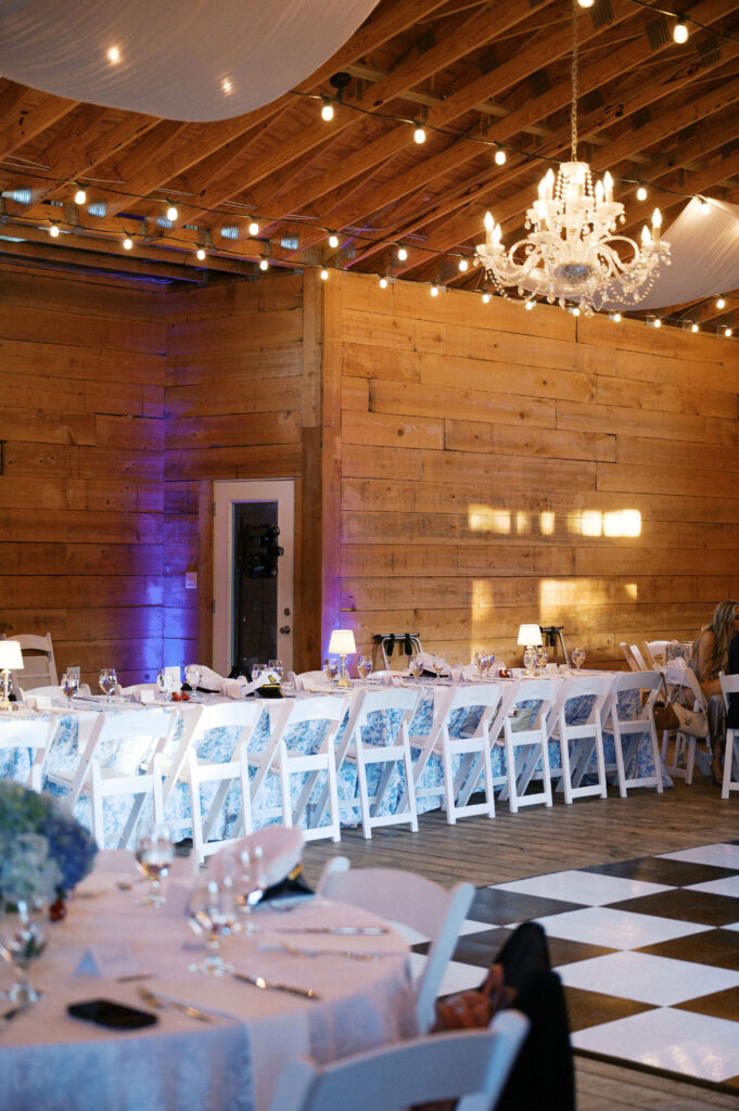 wedding reception set up at the berkley manor