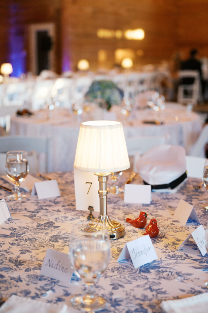 wedding reception set up at the berkley manor