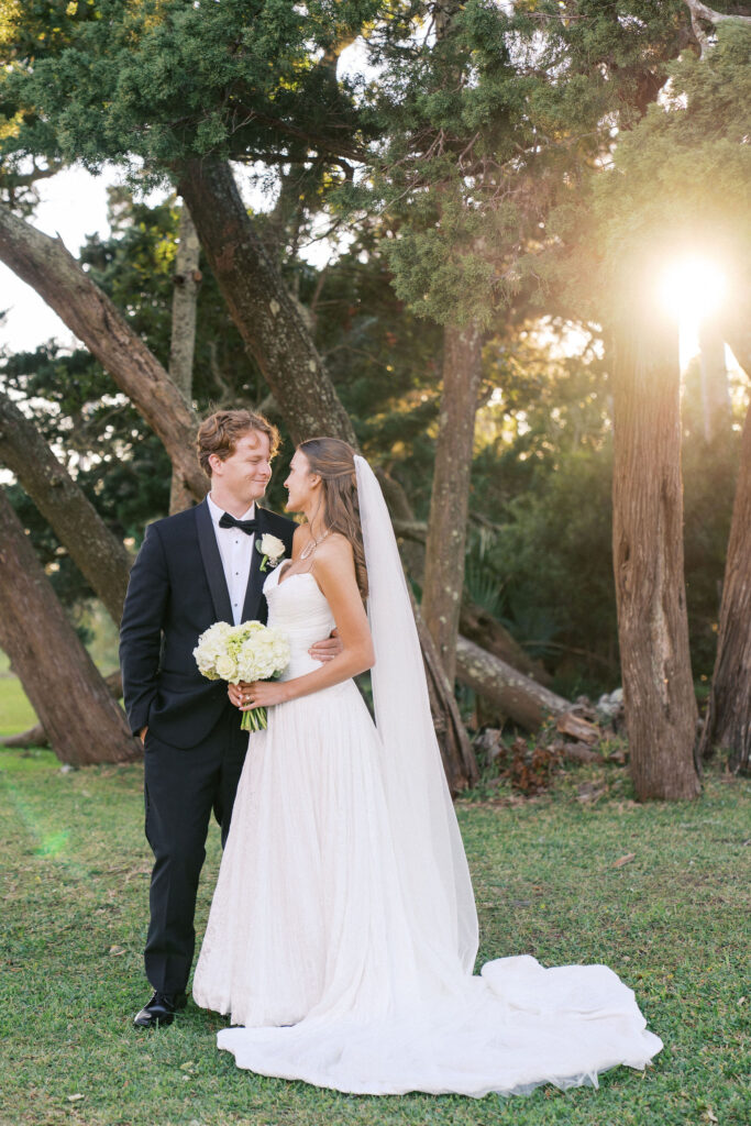 romantic golden hour bride and groom wedding photos at the berkley manor