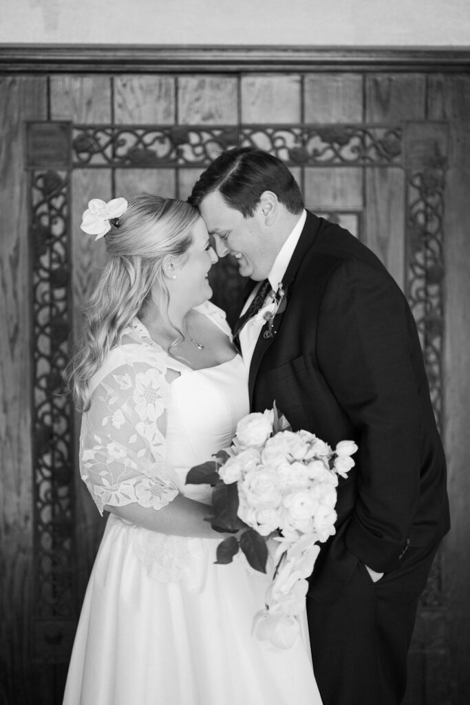 bride and groom during their north carolina micro wedding