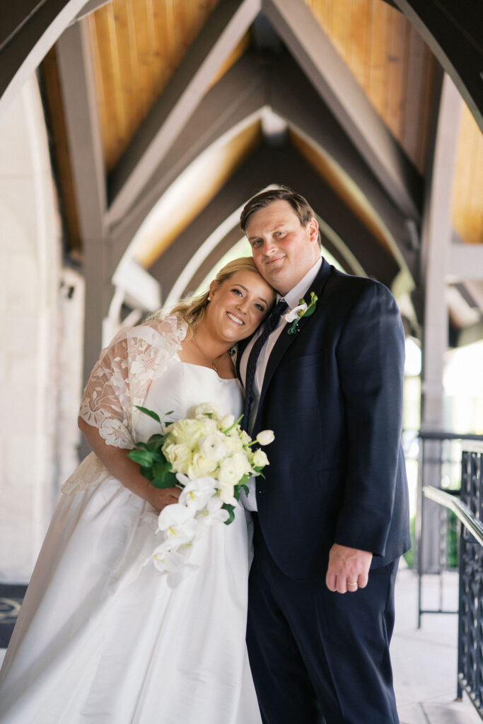 bride and groom during their north carolina micro wedding