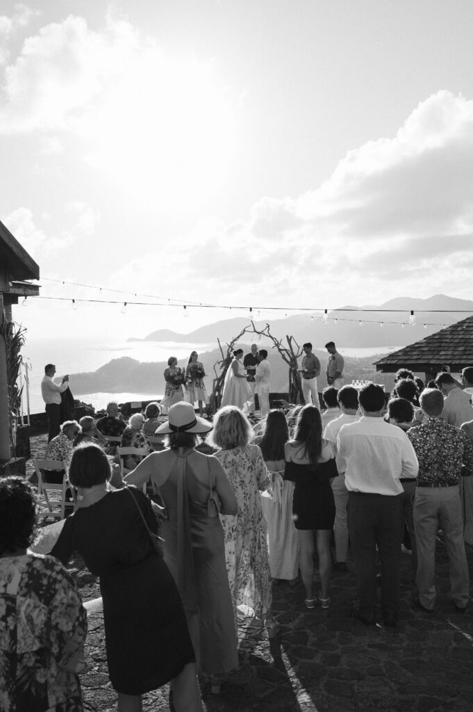 candid wedding ceremony moments in the caribbean overlooking the marina