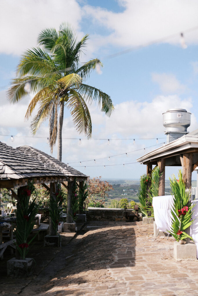 caribbean destination wedding at a restaurant
